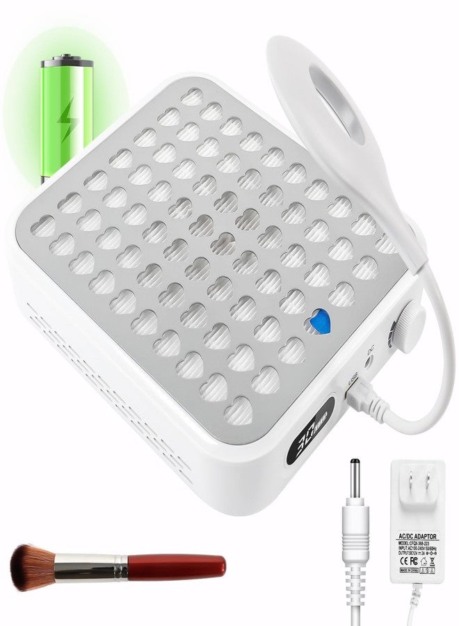 ANGNYA Nail Dust Collector with Lamp,Vacuum Fan Rechargeable Dust Collector with Dust Brush Powerful Brushless Dust Collector for Acrylic Gel Nail Polishing, Perfect for Salon Home Use - Image 1